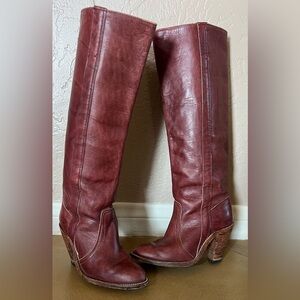 Vintage Frye Stacked Heel Tall Boots